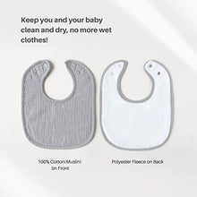 Konssy Muslin Baby Bibs 6 Pack - Absorbent & Adjustable