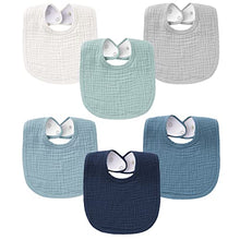 Konssy Muslin Baby Bibs 6 Pack - Absorbent & Adjustable