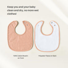 Konssy Muslin Baby Bibs 6 Pack - Absorbent & Adjustable