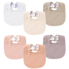 Konssy Muslin Baby Bibs 6 Pack - Absorbent & Adjustable