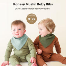 Konssy 10 Pack Muslin Baby Bibs - 100% Cotton