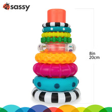 Sassy Stacks STEM Toy - 9 Piece Ring Set, 6+ Months