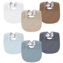 Konssy Muslin Baby Bibs 6 Pack - Absorbent & Adjustable