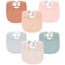 Konssy Muslin Baby Bibs 6 Pack - Absorbent & Adjustable