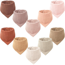 Konssy 10 Pack Muslin Baby Bibs - 100% Cotton